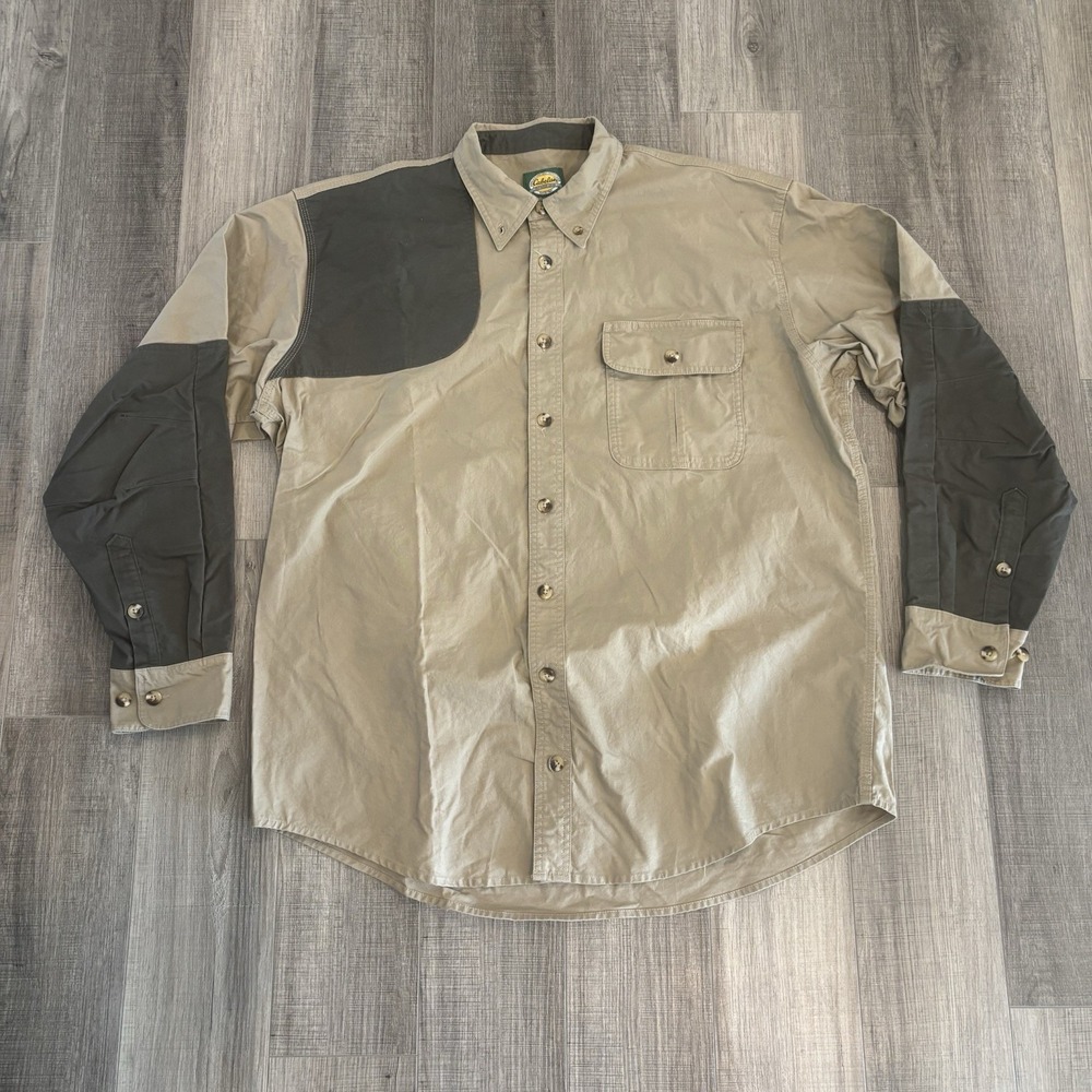 Cabelas Mens Size Xl Reg Tan Hunting Shooting Shirt Upland Game Hunting